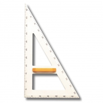 Zeichendreieck, 90°,60°,30°, Kunststoff weiß, Hypotenuse 50 cm 